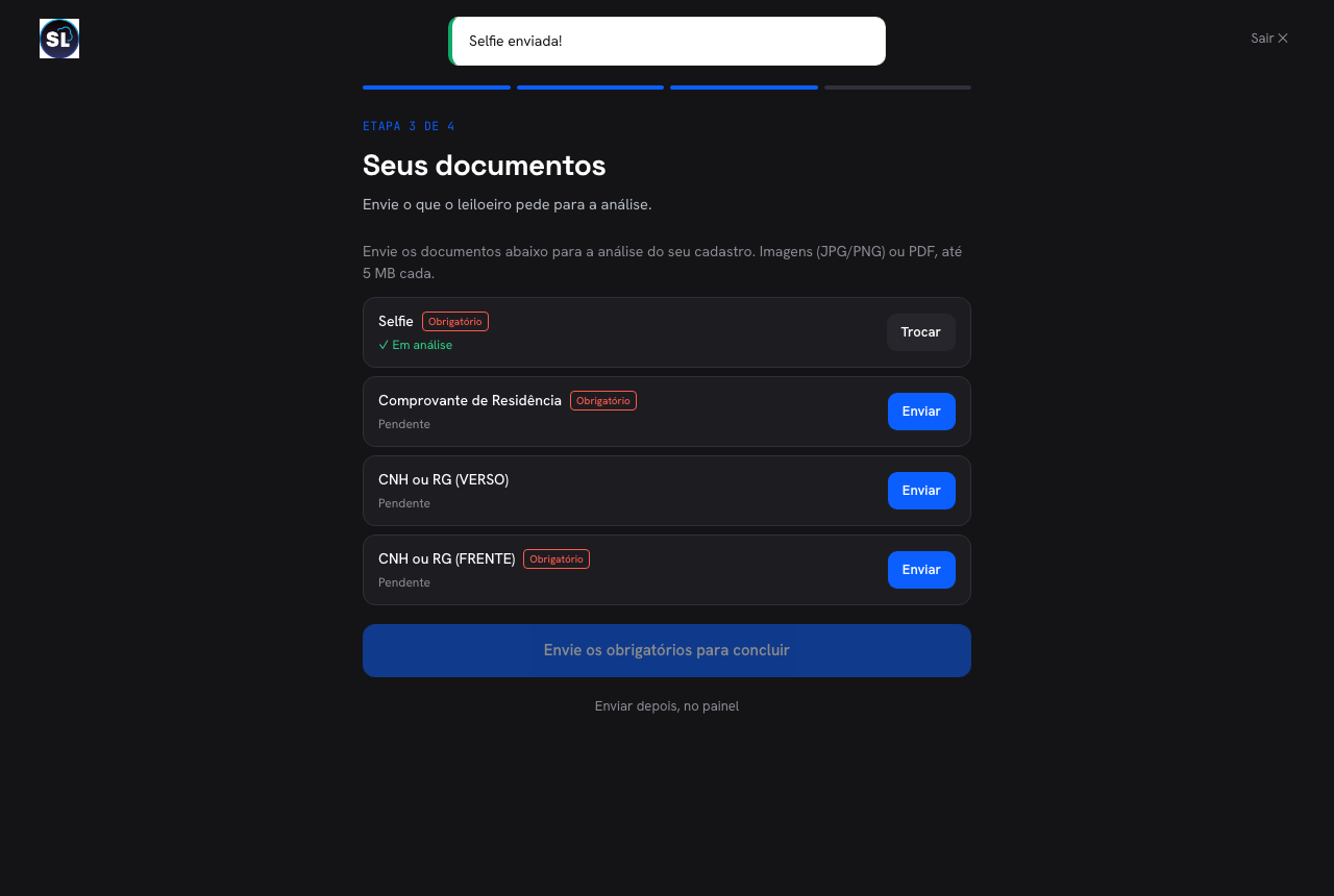 Cadastro — documentos