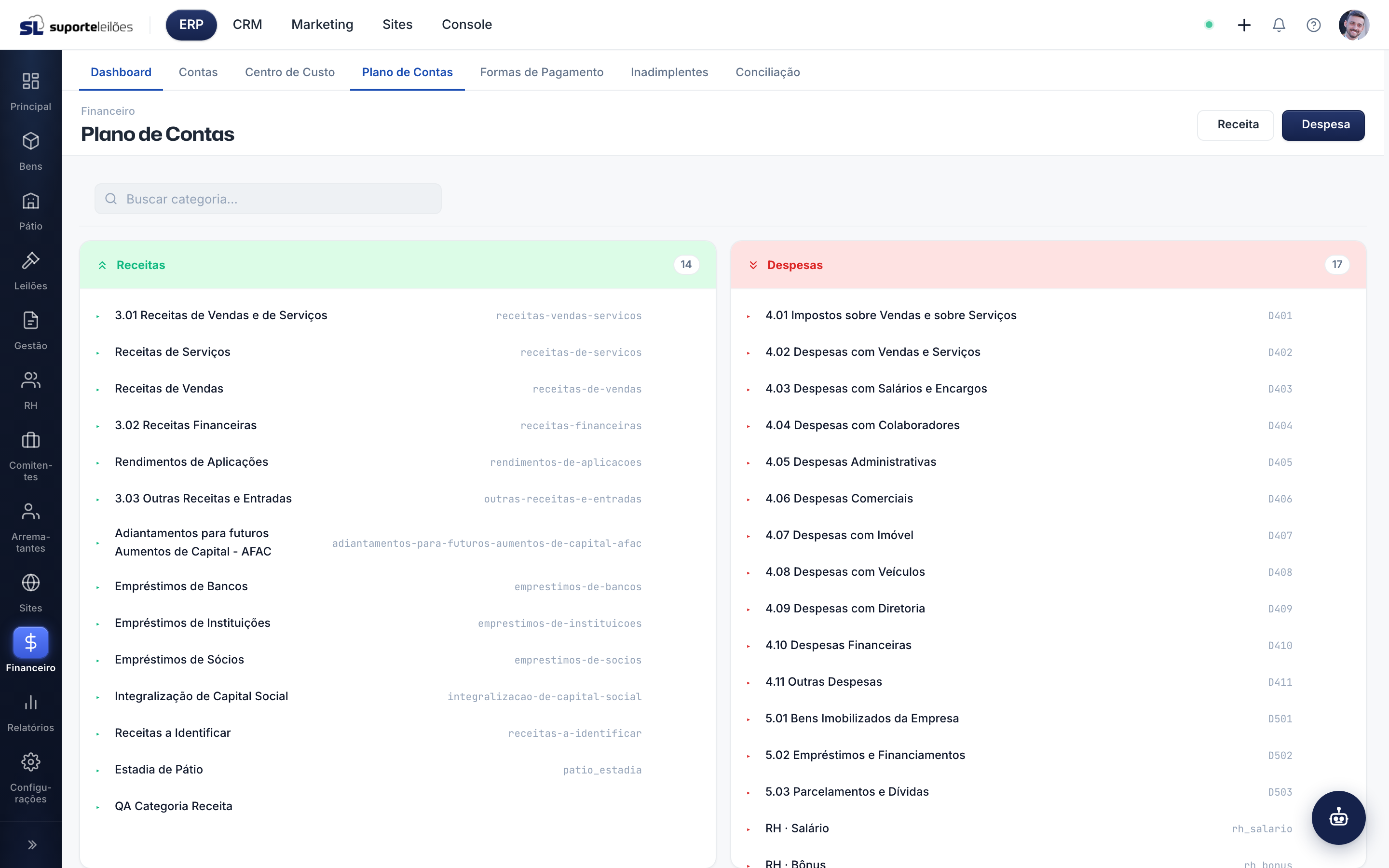 Plano de Contas