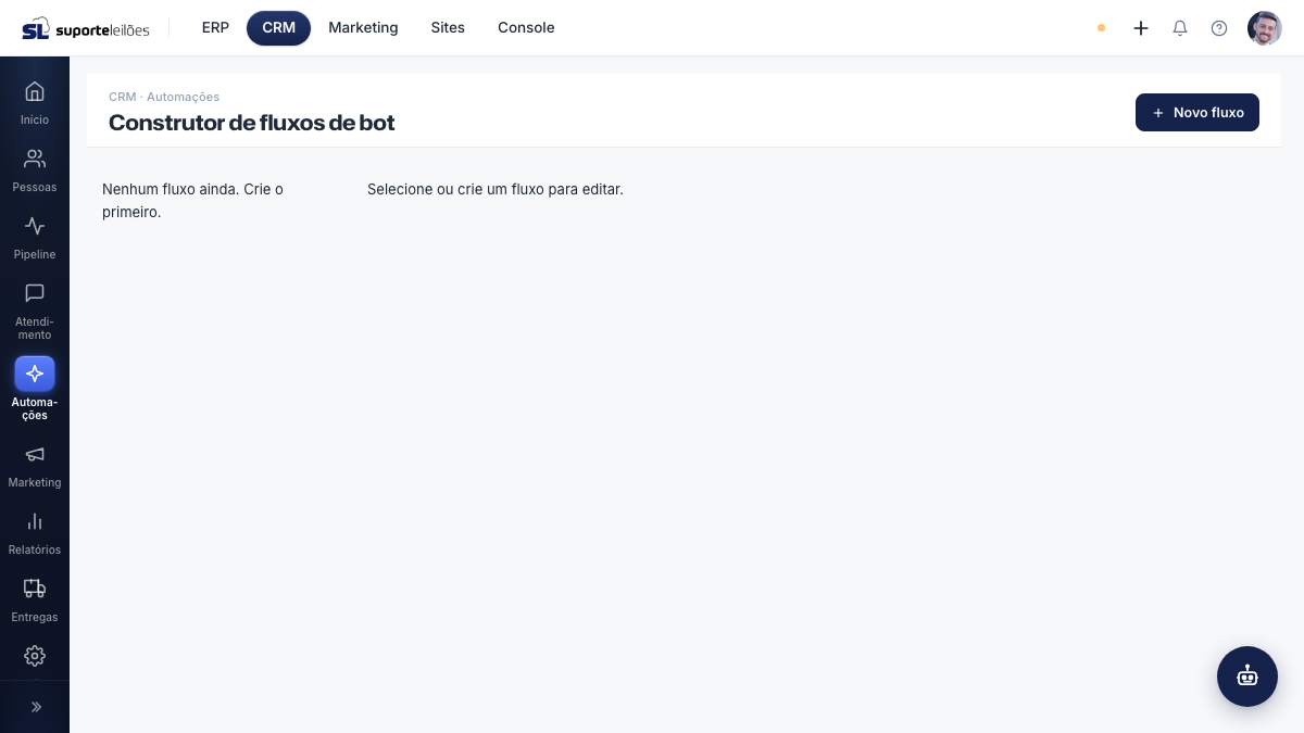 Construtor de fluxos de bot