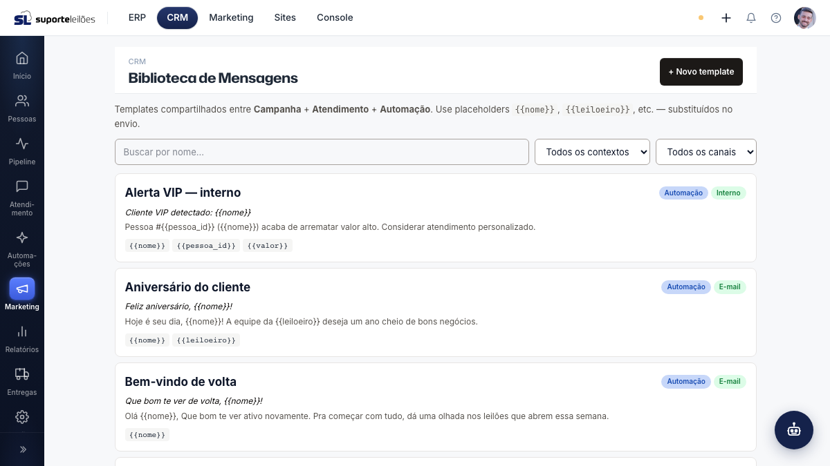 Biblioteca de Mensagens