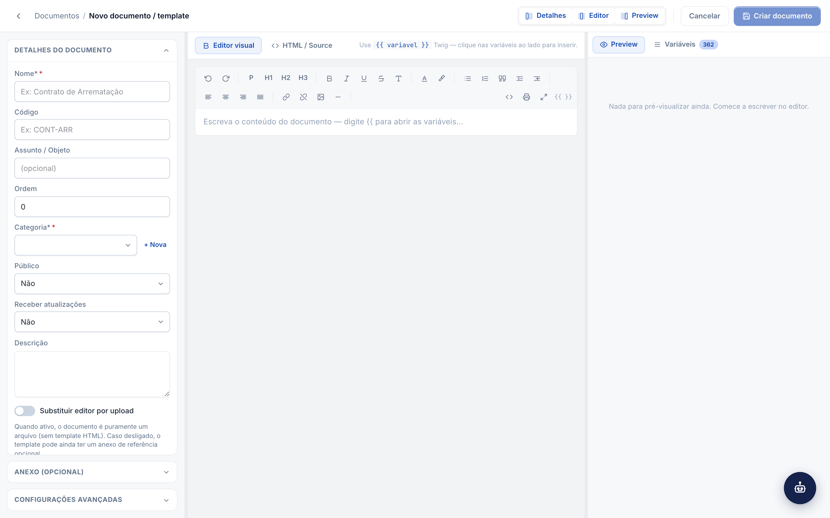 Editor de documento