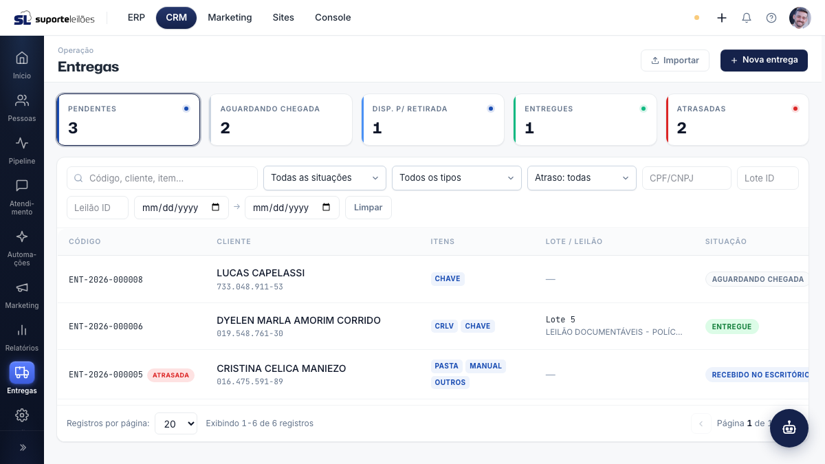 Entregas