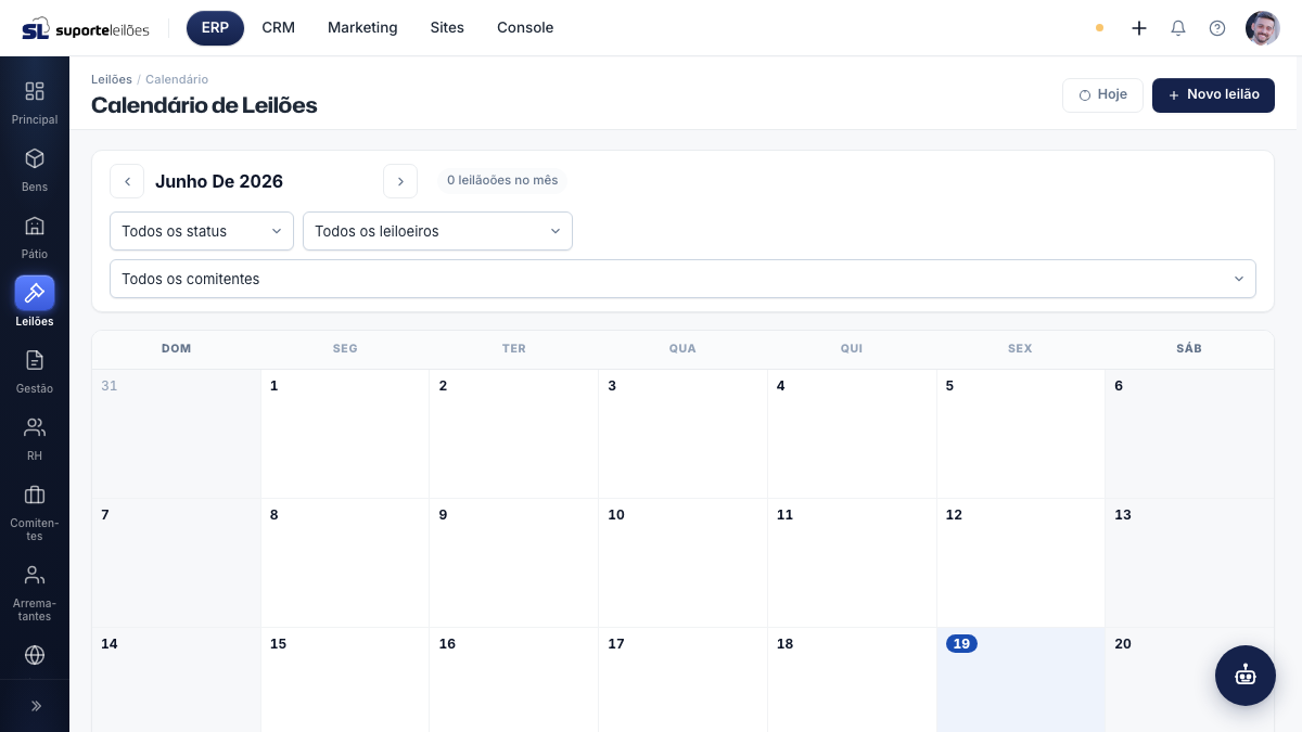Calendário de Leilões