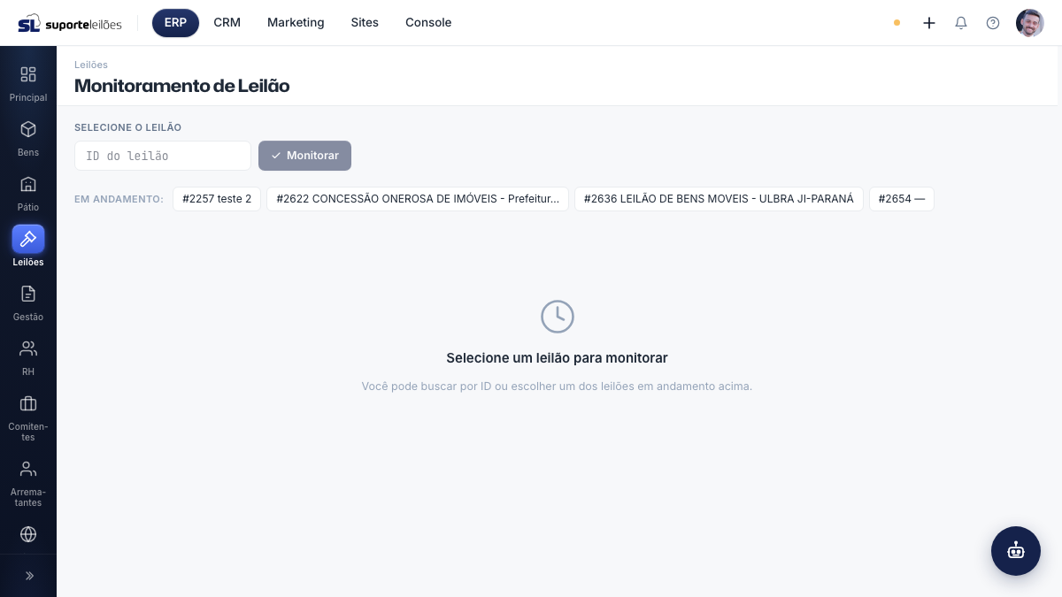 Monitoramento de Leilão