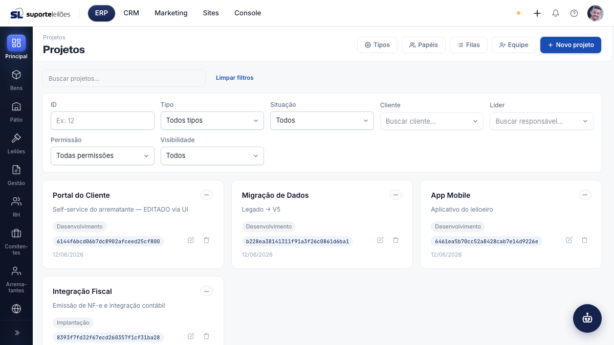 Lista de projetos