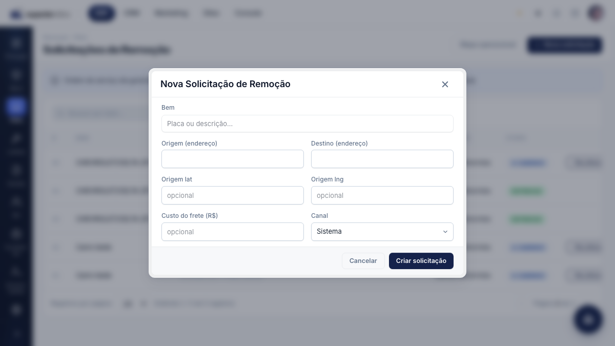 Nova solicitação