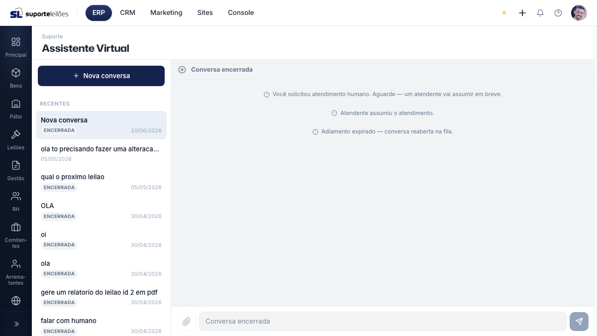 Assistente Virtual (Suporte)