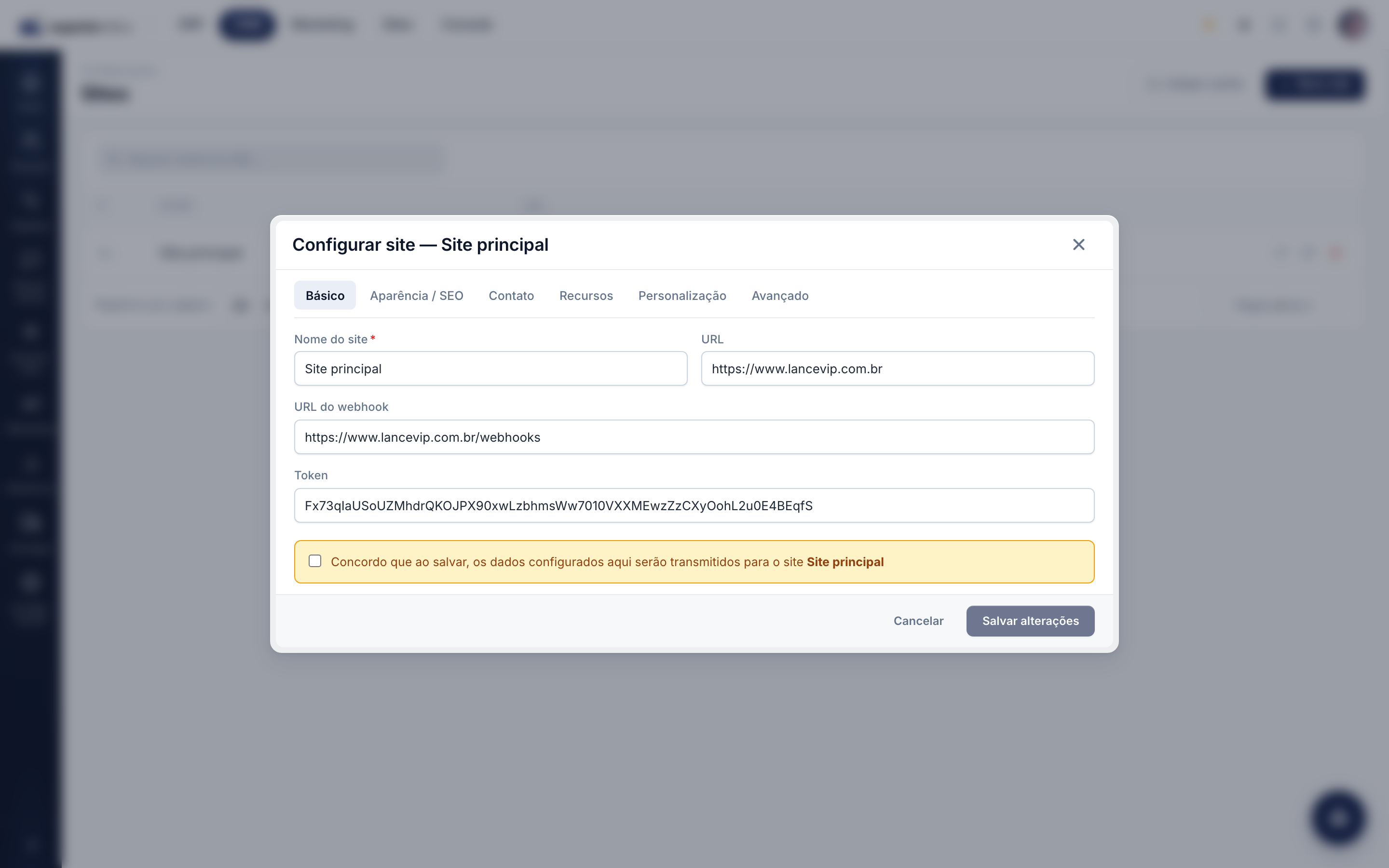 Configurar site